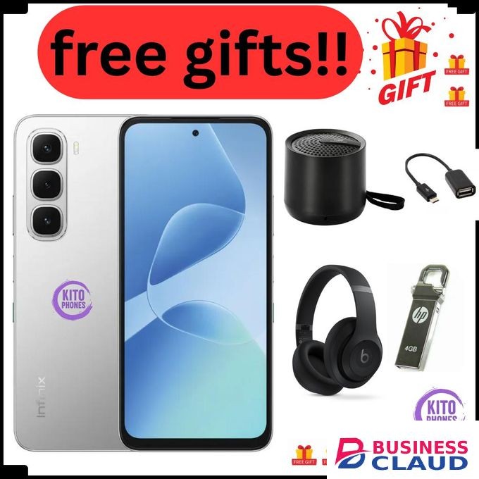 Infinix Hot 60i 128GB+8(4+4)GB 6.7" 120Hz 4G Slim Phone Dual SIM 5160mAh battery + FREE GIFTS (watch, powerbank ,OTG , EARPODS)