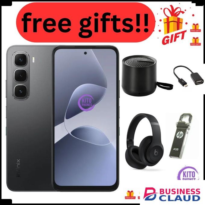 Infinix Hot 60i 6GB RAM + 128GB 6.7" 120Hz 4G Slim Phone Dual SIM 5160mAh battery + FREE GIFTS (watch, powerbank ,OTG , EARPODS)