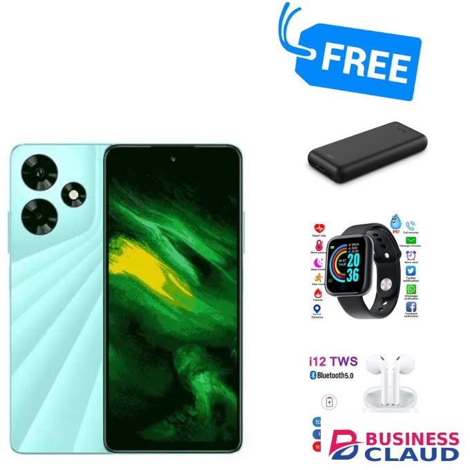Infinix Hot 30, 6.78", (256GB + 8GB )RAM (Upto16GB) 5000mAh,POWERBANK,BUDS +WATCH