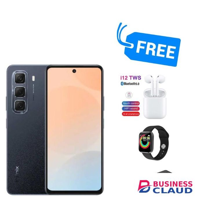 Infinix HOT 50 PRO+,256GB ROM + UPTO 16GB RAM,DUAL SIM,5000MAH,50MP,POWERBANK,BUDS. &SMART WATCH