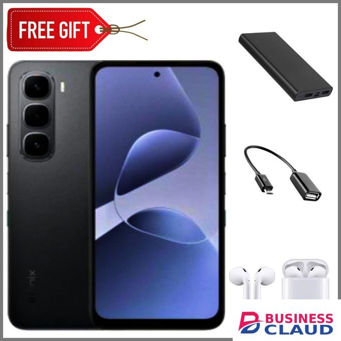 Infinix Hot 60i 4G"6.7-inch, 6GBRAM+128GB ROM' Battery: 5000mAh+Earpods+Otg cable+powerbank