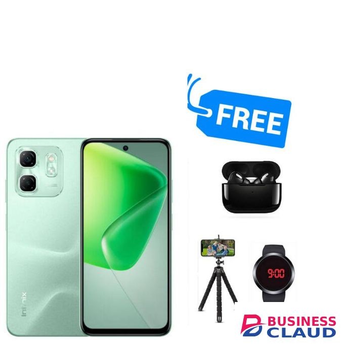 Infinix HOT 50i,128GB ROM + 6GB RAM,48MP MAIN CAMERA,DUAL SIM,5000MAH, BUDS ,TRIPOD & WATCH,,SPLY"