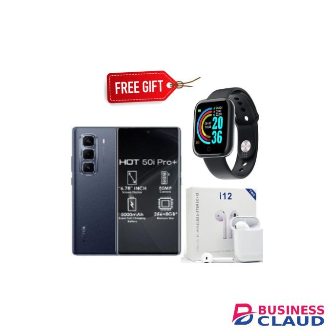 Infinix Hot 50 Pro+ 6.78 inches" 8GBRAM+128GB ROM' 5,000 mAh" Dual SIM+ Smartwatch+I12