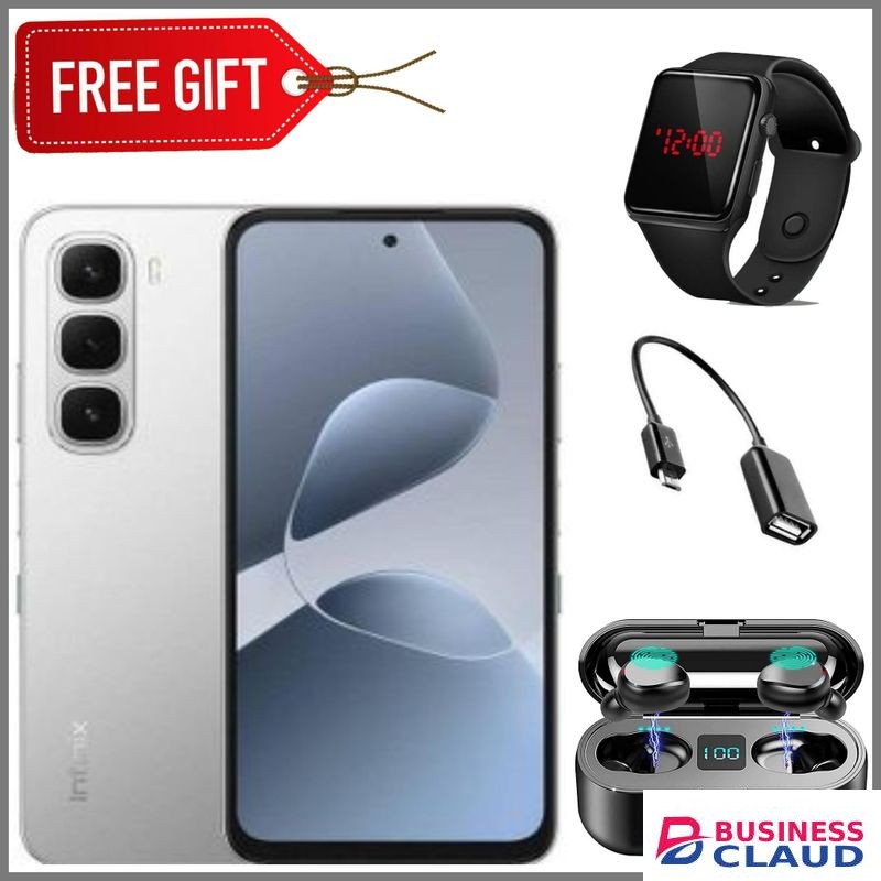 Infinix Hot 60i 4G"6.7-inch, 6GBRAM+128GB ROM' Battery: 5000mAh+ LEDwatch+Otg Cable+Earbuds