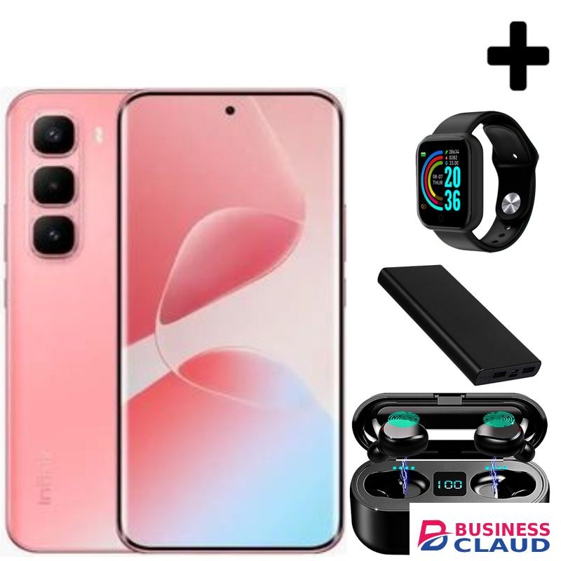 Infinix HOT 60 Pro Plus 6.78'' Inches, AMOLED (Curved Screen) 8GB RAM & 128GB ROM, 5160mAh Battery - Violet+Free Smartwatch+Powerbank+Earbuds