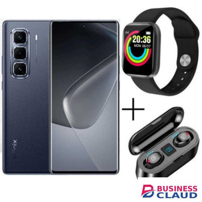 Infinix Hot 50 Pro+, 6.78", 8GB RAM + 256GB ROM (Dual Sim), 5000mAh - Sleek Black + Free Gifts
