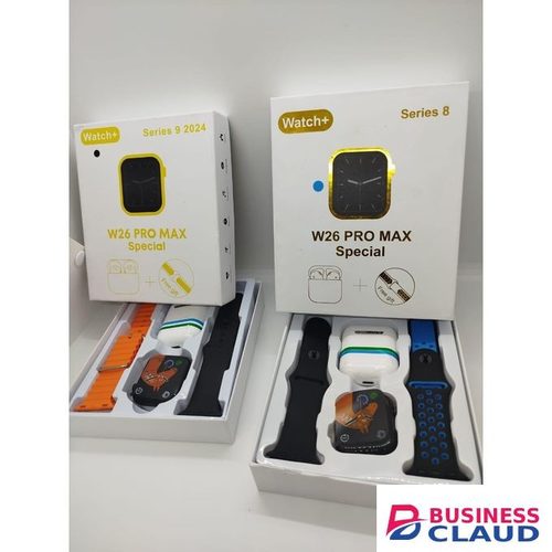 W26 Pro Max 44MM Display Smart Watch + Free Wireless Airpods for Total Convenience