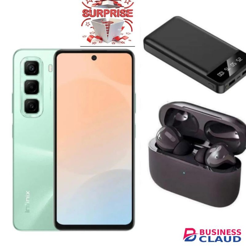 Infinix HOT 60 Pro 6.78'' Inches, AMOLED (Curved Screen) 8GB RAM & 128GB ROM, 5160mAh Battery - Black+Free POWER BANK+F9 EARBUDS