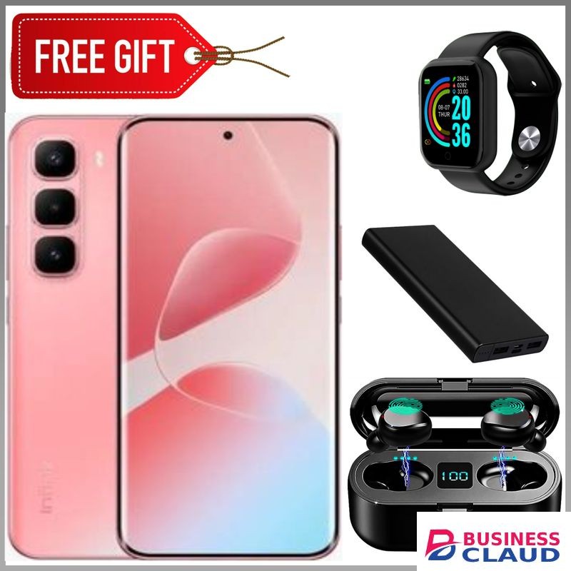 Infinix HOT 60 Pro plus 6.78'' Inches, AMOLED (Curved Screen) Up to 16GB RAM & 256GB ROM, 5160mAh Battery - Misty Violet+Smartwatch+Powerbank+Earbuds
