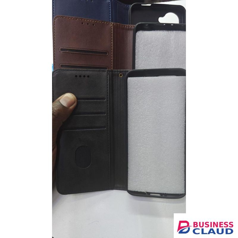 Brown Luxury Edition Retro Leather Wallet Case for Realme C75 – Stylish PU Leather, Card Slots, Zipper Storage & Magnetic Flap