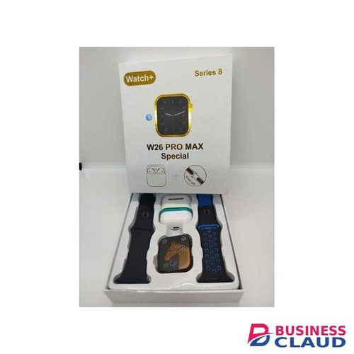 W26 Pro Max Smart Watch & Free Earpods Bundle