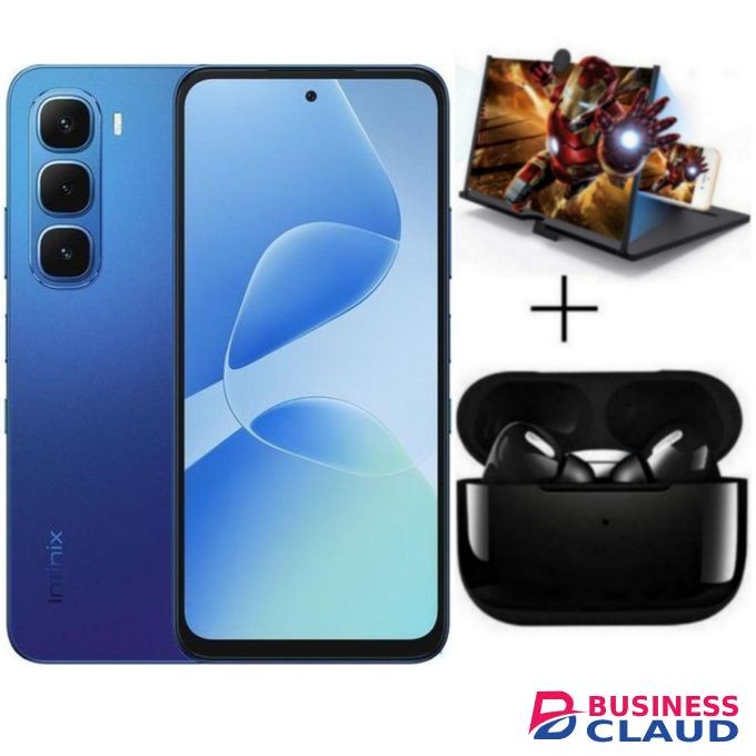 Infinix Hot 60i', 6.7'', (6GB RAM + 128GB ROM), Dual SIM, 5160 MAh, 50MP - Blue + Free Gifts