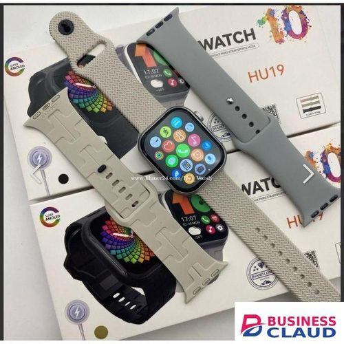 Smartwatch Watch 10 Hu19 Full Touch Screen Smart Watch For Android & IOS Phones With 3 Straps - Grey