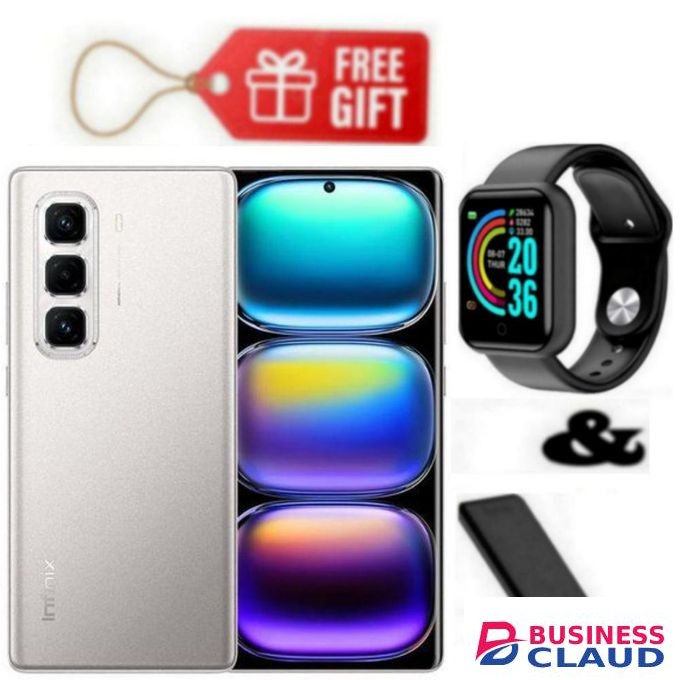 Infinix Hot 50 Pro Plus, AMOLED Curved Screen Display 6.78'', (8GB+ 8GB)RAM+128GB ROM ,5000 MAh-Dual SIM 4G, 50MP , Grey+ Smart Watch & Power Bank