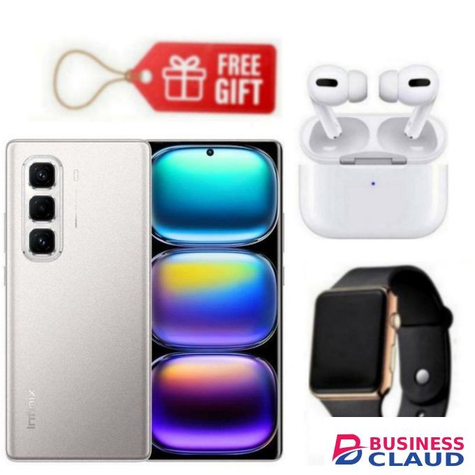 Infinix Hot 50 Pro Plus, AMOLED Curved Screen Display 6.78'', (8GB+ 8GB)RAM+128GB ROM ,5000 mAh-Dual SIM 4G, 50MP , Grey+ Watch & Airpods