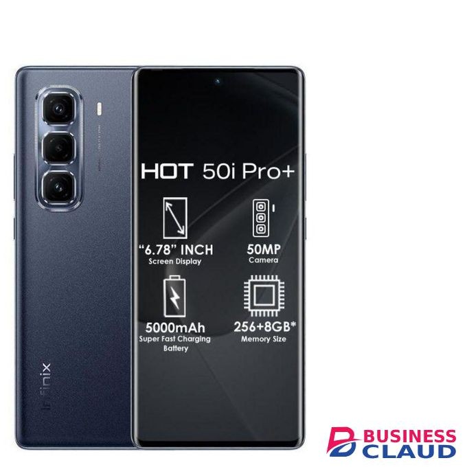 Infinix Hot 50 Pro Plus, AMOLED Curved Screen Display 6.78'', (8GB+ 8GB)RAM+128GB ROM ,5000 mAh-Dual SIM 4G, 50MP , Black