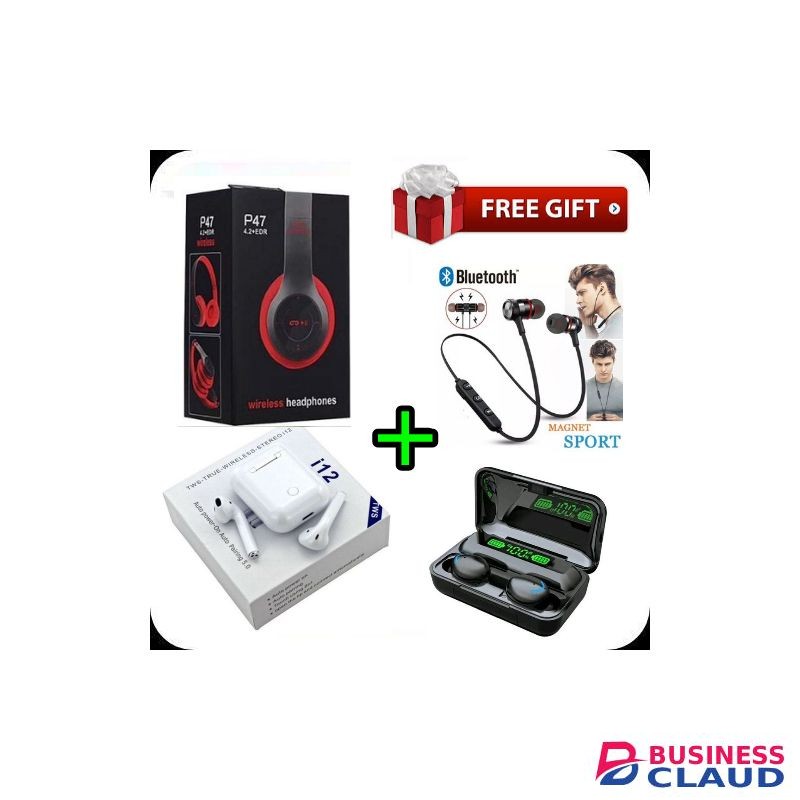 F9 Compatible Bluetooth Wireless Earphone Earbuds For Samsung IPhone Apple Xiaomi Huawei Vivo IOS/Android + Smart Sports Earphones+i12TWS Earbuds+ Headphone