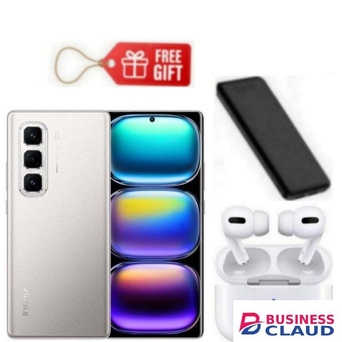 Infinix Hot 50 Pro Plus, AMOLED Curved Screen Display 6.78'', (8GB+ 8GB)RAM+128GB ROM ,5000 MAh-Dual SIM 4G, 50MP , Grey+ Air Pods & Power Bank