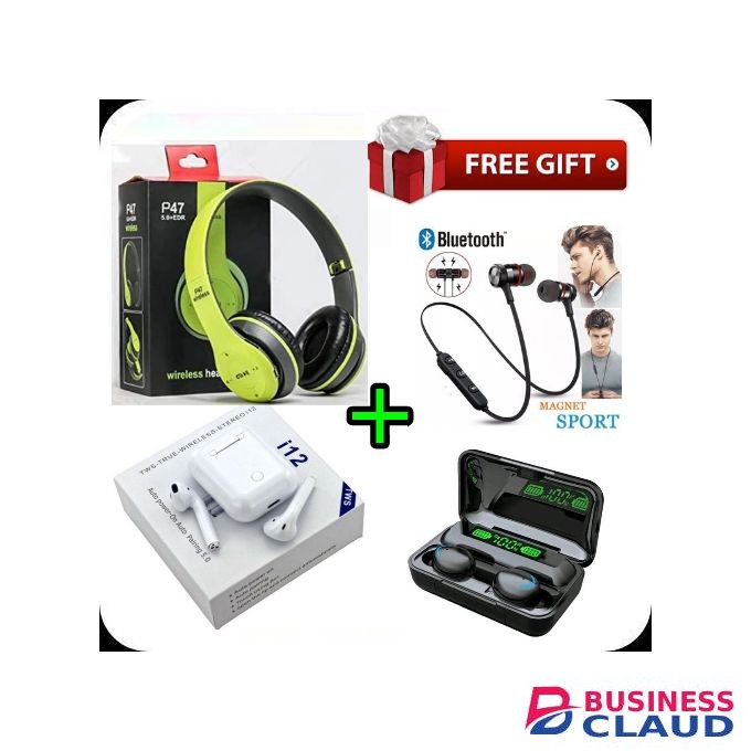 F9 Bluetooth Wireless Earphone Earbuds For Samsung IPhone Apple Xiaomi Huawei Vivo IOS/Android + Smart Sports Earphones+i12TWS Earbuds+ Headphone