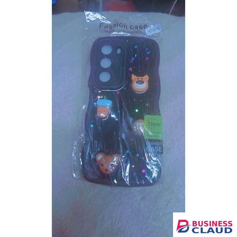 Infinix Black fancy case with dolls for hot 60i