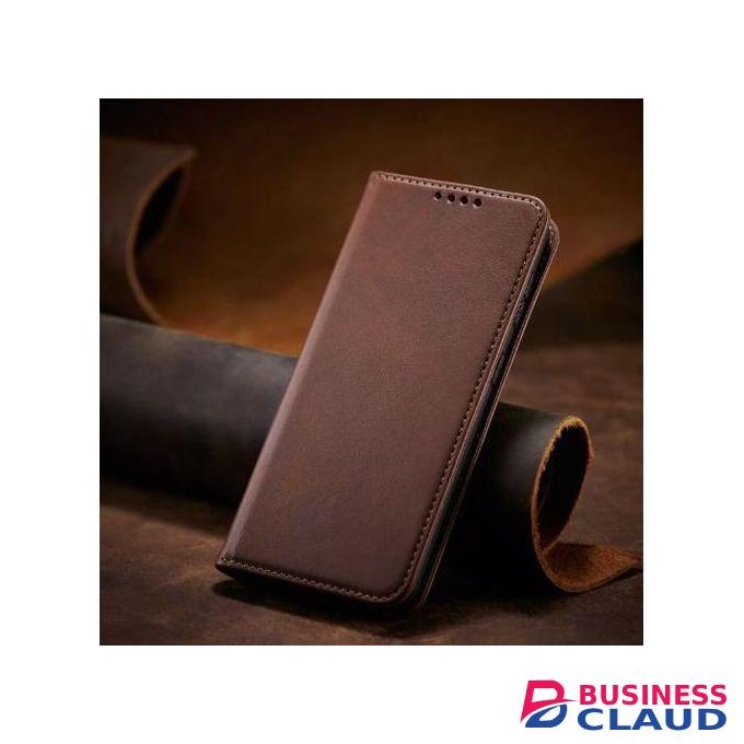 Brown Luxury Edition Retro Leather Wallet Case for Samsung M14 – Stylish PU Leather, Card Slots, Zipper Storage & Magnetic Flap