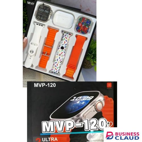 Watch MVP-120 4 In 1 Smart Watch, 4 Straps, Bluetooth Calling, Free Airpods Pro 2, Wireless Charging