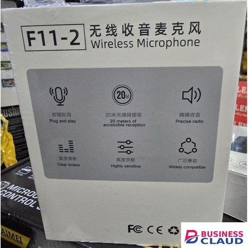 Lavalier Dual Mic F11-2 Wireless for iPhone, Android, DSLR – 3-in-1 Audio System