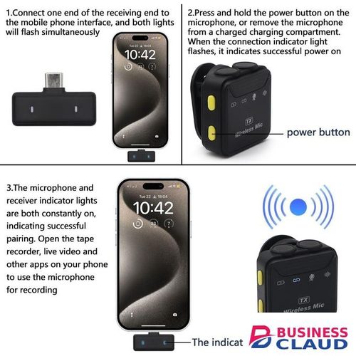 SX23 Wireless Lavalier Microphone for iPhone & Android – Dual Mic for YouTube & Vlogging