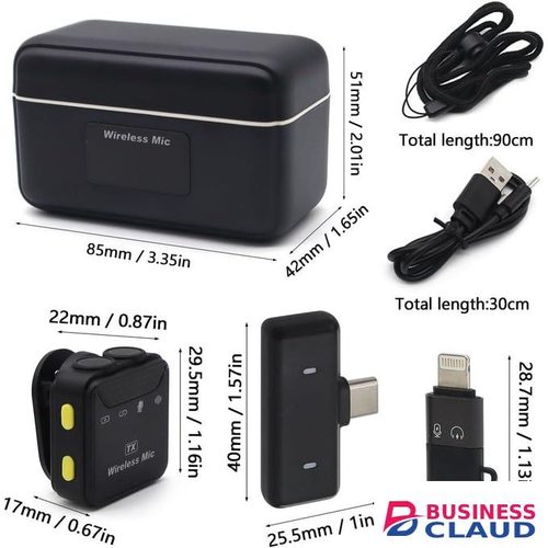 Rechargeable SX23 Wireless Lavalier Mic for iPhone, Android & Tablet