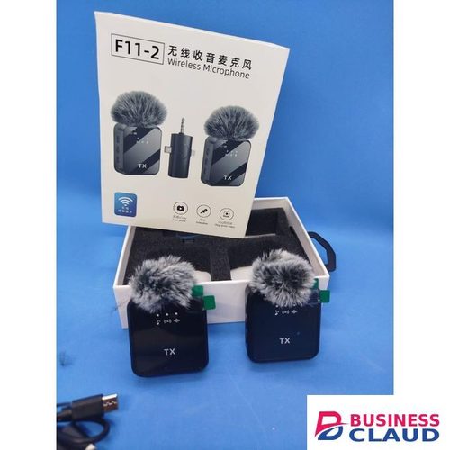 F11-2 Dual Mic Wireless Lavalier Microphone 3-in-1 for iPhone, Android, Camera & YouTube