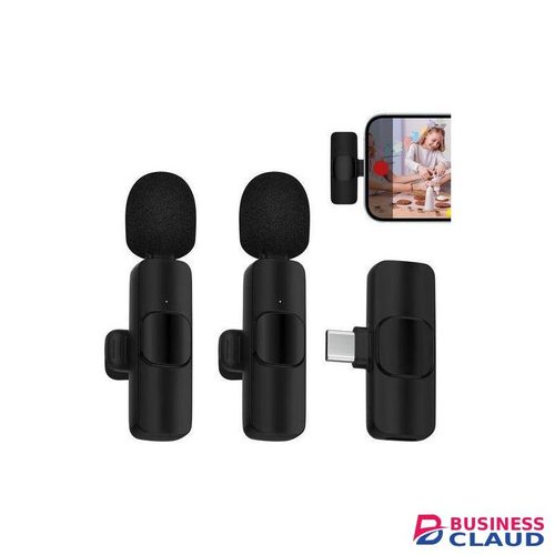 Lavalier Wireless Microphone with Type C receiver for Android, Camera, iPhone 15 & iPhone 16 Models - USB-C Microphone, Wireless Microphone, Mini Microphone, Noise Canceling Lapel Mic for Interview Video Podcast Vlog YouTube