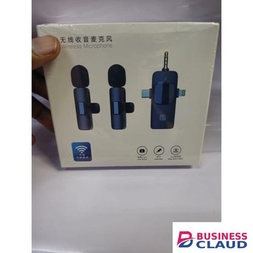 All-in-One Dual Wireless Lavalier Microphone with Crystal Clear Sound for iOS & Android