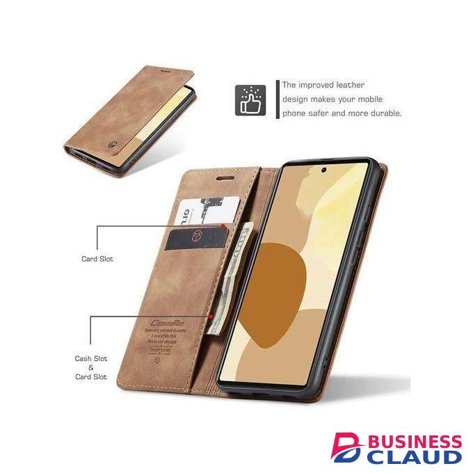 Brown Luxury Edition Retro Leather Wallet Case for Google Pixel 8 Pro – Stylish PU Leather, Card Slots, Zipper Storage & Magnetic Flap