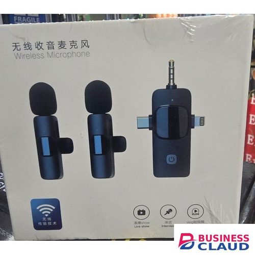 K15 2-Person Wireless Lavalier Mic for iPhone, Android, Camera