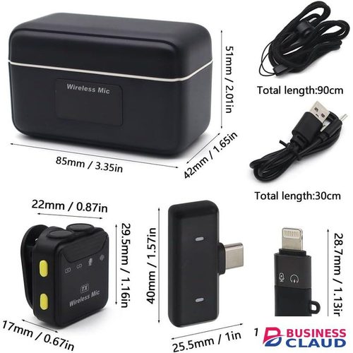 SX23 Dual Microphone for iPhone/Android – Wireless Lavalier with Charging Case