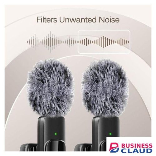 2 Packs Wireless Lavalier Microphone for iPhone iPad Android Phone PC Laptop, Plug-Play Mini Mic with Noise Reduction, Lapel Microphone Plug-Play for Interview Video Podcast Vlog YouTube TikTok