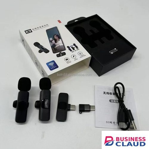 K9 2 Microphone Lavalier 2.4GHz Wireless Clip Portable Conference Live Lavalier for iphone and Android Phone