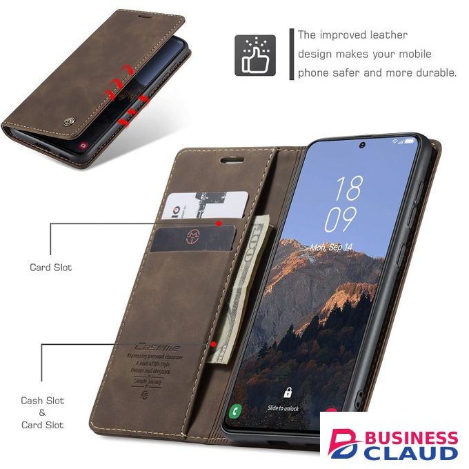 CaseMe Luxury Edition Retro Leather Wallet Case for Huawei Nova 8i – Stylish PU Leather, Card Slots, Zipper Storage & Magnetic Flap