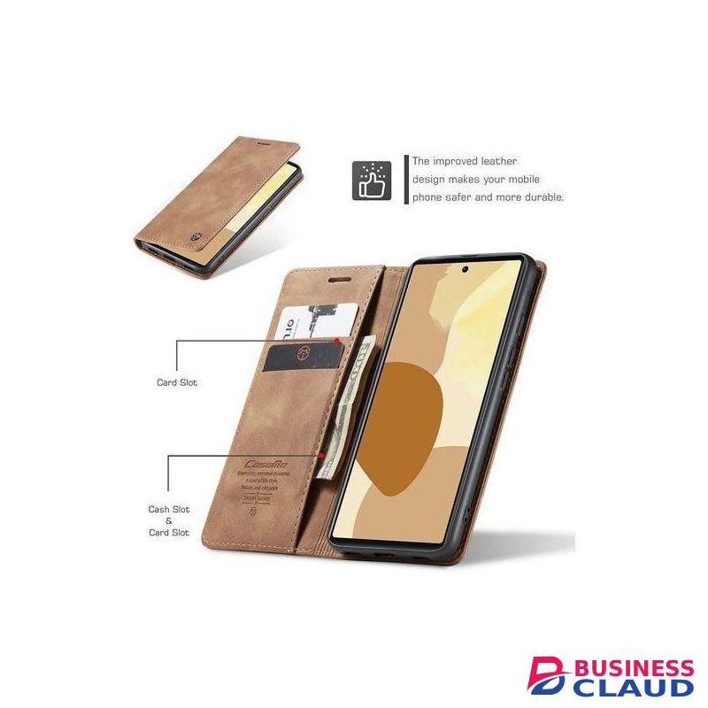 Brown Luxury Edition Retro Leather Wallet Case for Google Pixel 6 Pro – Stylish PU Leather, Card Slots, Zipper Storage & Magnetic Flap
