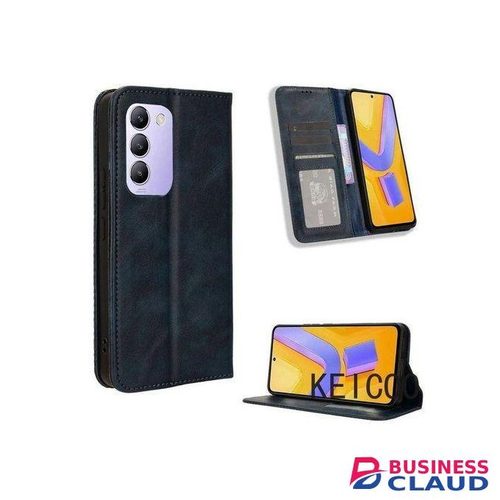 VIVO V40 LITE LEATHER FLIP COVER WITH KICKSTAND, MAGNETIC CLOSURE AND CARD POCKETS