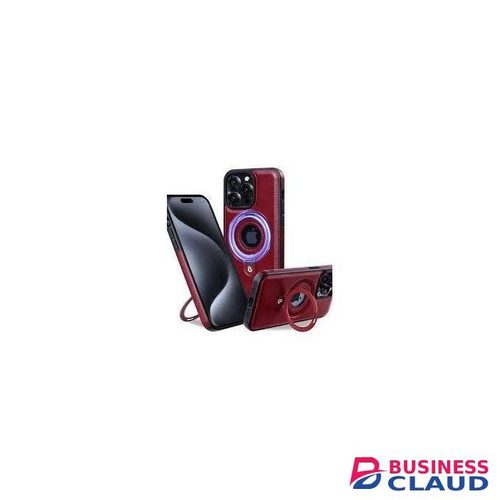 Premium Magnetic Leather iPhone Ip12 Back Cover with Stand – Elegant, Shockproof & MagSafe Compatible