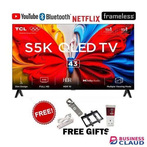 TCL 43S5K 43 Inch QLED Google TV (2025 Model),Full HD Smart Television, Android TV OS, Wi-Fi, Bluetooth, HDMI & USB+FREE 4 GIFTS(1YR WRTY)
