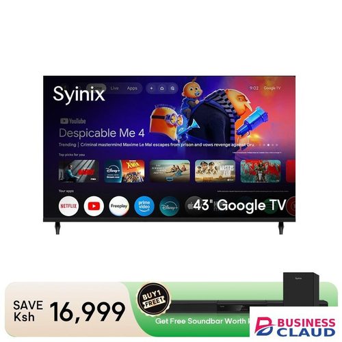 Syinix 43 Inch Smart Google TV, Full HD LED, Google Assistant, Chromecast Built-In, Wi-Fi (2 Years Warranty)