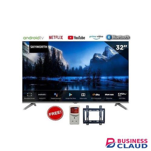 Skyworth 32" inches Smart Android TV Google Television Bluetooth Netflix Youtube Inbuilt Decoder App store+ Free TV Guard+Bracket