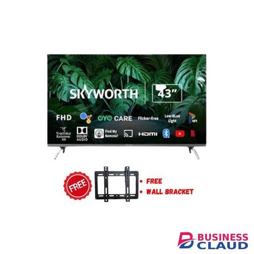 Skyworth 43" inches Smart Android TV Google Television Frameless Bluetooth Enabled Netflix Youtube Inbuilt Decoder,MODEL 2025-(1-YEAR WARRANTY)+FREE WALL BRACKET