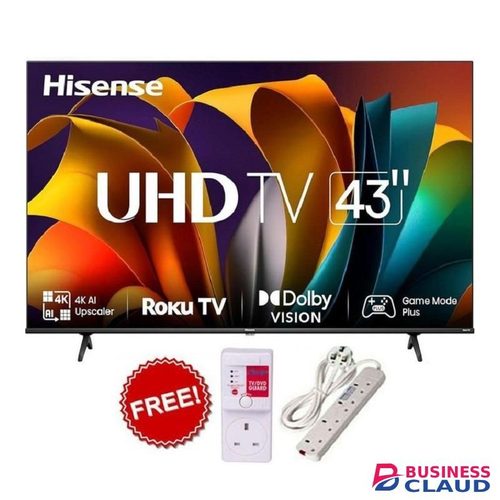 Hisense Hisense43" Inch, A6 Series, 43A6, Frameless, UHD 4K, Smart TV-NETFLIX,YOUTUBE,PRIMEVIDEO,NATURAL COLOR ENHNANCER-BLUETOOTH CONNECTIVITY, BUILT-IN WIFI, INBUILT DECODER,VIDAA OS,DTS VIRTUAL-X+ FREE TV GUARD+HEAVY DUTY EXTENSION CABLE