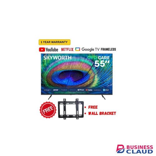Skyworth 55G6500 55 Inch 4K UHD Google TV Smart Android With Eye Care Frameless Bluetooth-MODEL 2025-(1YEAR WARRANTY)+FREE WALL BRACKET