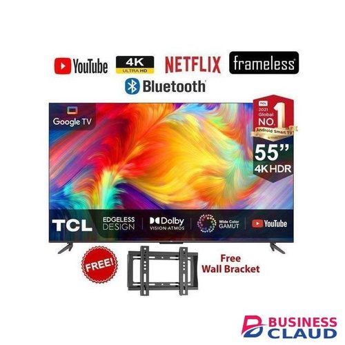 TCL 55V6C, 55'' Inch Smart Google TV, ULTRA HD 4K,BLUETOOTH-ENABLED, YOUTUBE, NETFLIX, Frameless –MODEL 2025,(1-YEAR WARRANTY)+FREE WALL BRACKET