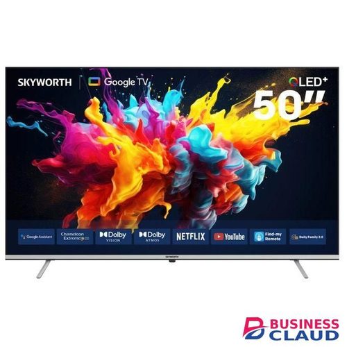 Skyworth 50Q6500G 50 Inch Smart Google TV – 2025 QLED 4K Ultra HD Picture, HDR, Slim Black Frame, Energy Efficient Design with HDMI/USB & Wi-Fi (1Yr Warranty)