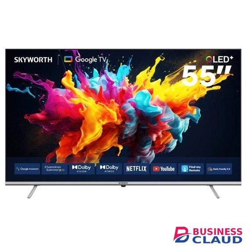 Skyworth 55Q6500G 55" Smart Google TV 4K QLED 2025 Model with HDR, Wi-Fi, HDMI & USB Ports, Black (1Yr Warranty)